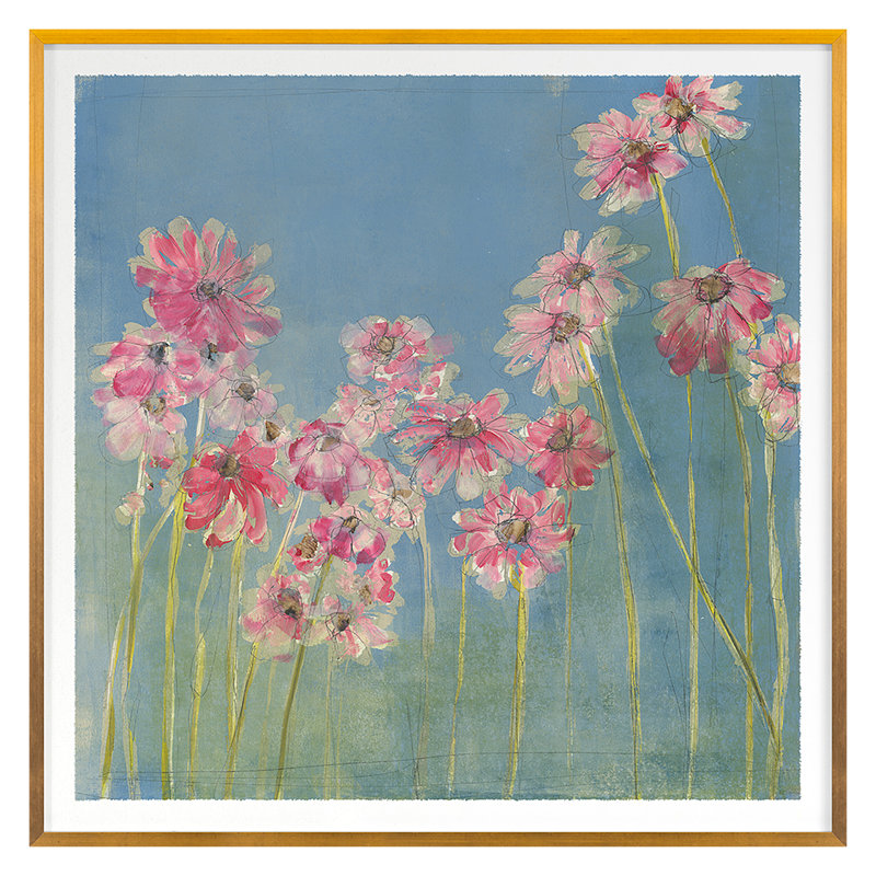 Floral Sketch 1 Print by Maeve Harris, Gold Framed , 25" H x 25" W