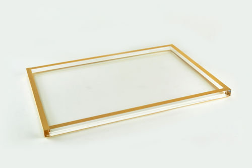 Lucite Gold Border Tray
