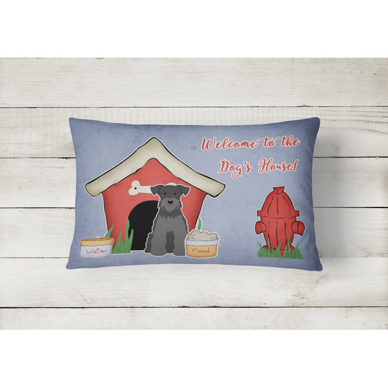 Coussin lombaire intérieur/extérieur fait main dog house, Noir