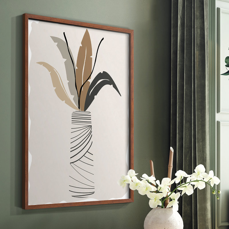 Palm Arrangement II, reproduction encadrée - bois massif, Brun, H 20 po x l 16 po