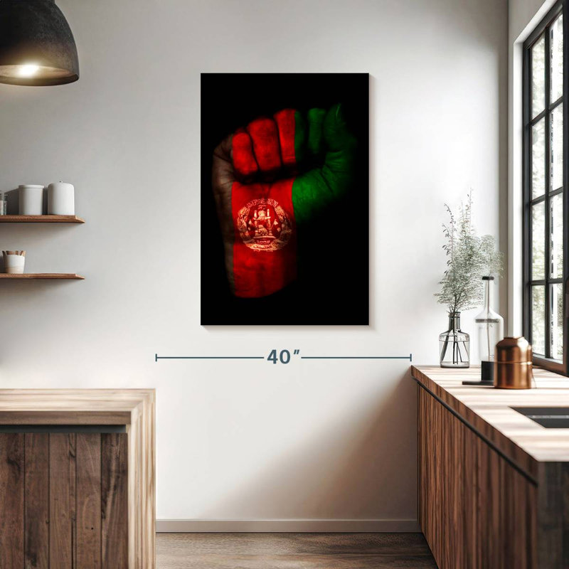 Borges Afghanistan Flag On Fist, 39" H x 26" W