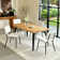 Shivani 5-Piece Modern Dining Set With Rectangular Wood Grain Table And 4 Upholstered Dining Chairs