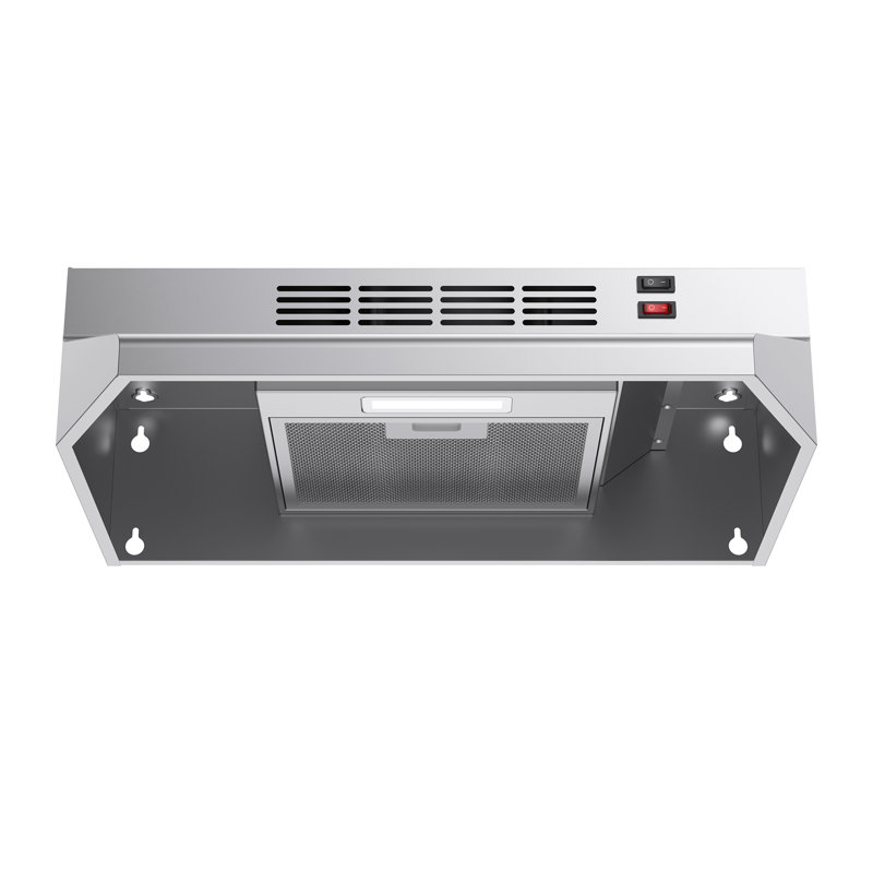 Hotte sous-armoire 30 pouces, hotte de cuisine à conduit 125 CFM avec filtre à graisse lavable et lumière DEL, Noir