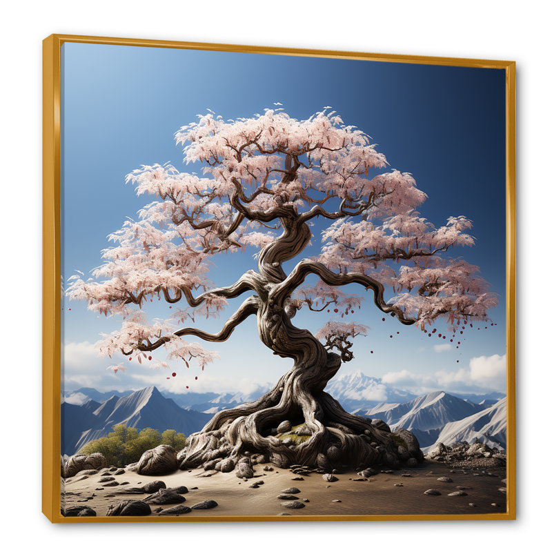 Bonsai, impression sur toile, érable japonais, H 16 po x l 16 po x P 1 po, Cadre flottant doré