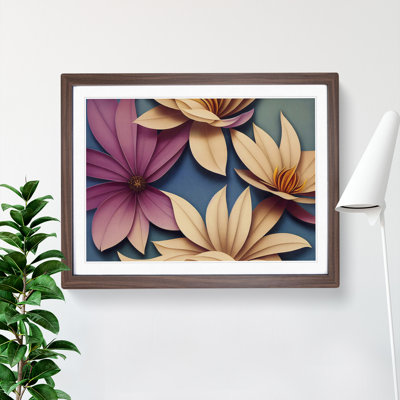 Blooming Flowers Art Deco - Single Picture Frame Print