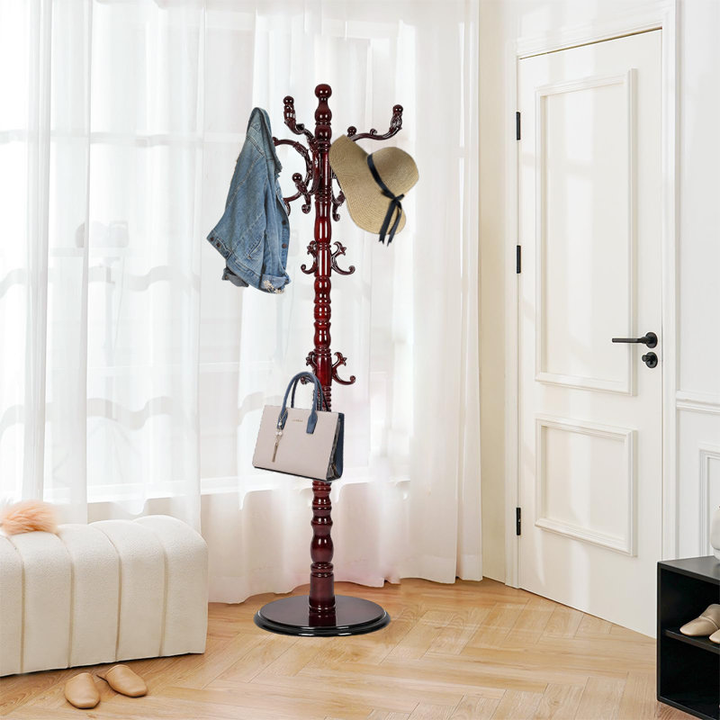 Coat Rack Freestanding, Black/Red