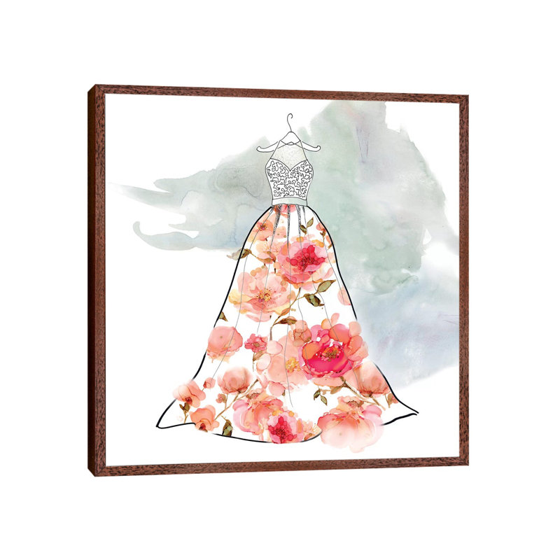 Fashionable Florals III by Carol Robinson - Print on Canvas, 93.98 cm H x 93.98 cm W, Classic Brown Wood Framed
