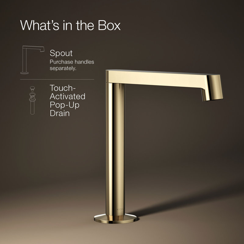 Components™ Bathroom Sink Spout with Row Design, Gold