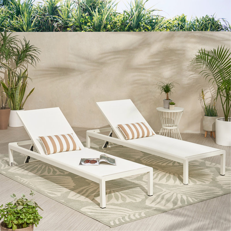 Chaise longue Whi (MP2) (ensemble de 2), Blanc
