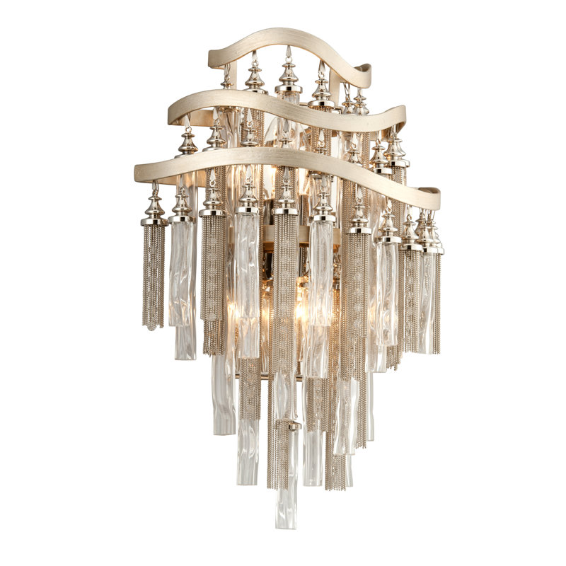 Chimera Tranquility Silver Leaf Dimmable 2-Light Plug-In Sconce
