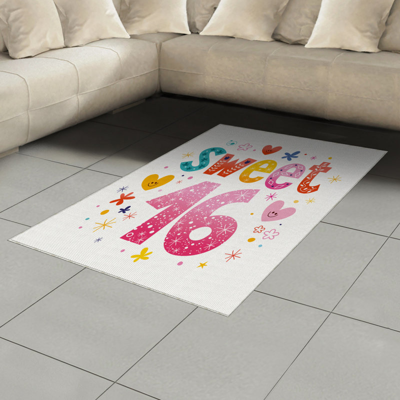 Colorful High Density Long Fiber Poly Threads Decorative Area Rug Carpet, Rectangle 4' x 5'8"
