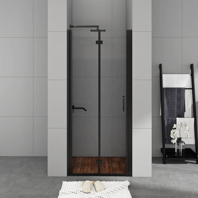 32'' - W x 72'' H Bi-Fold Door Semi-Frameless Shower Door with