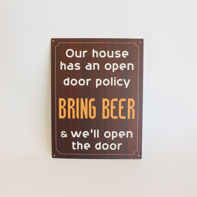 Bring Beer With Text Sign
