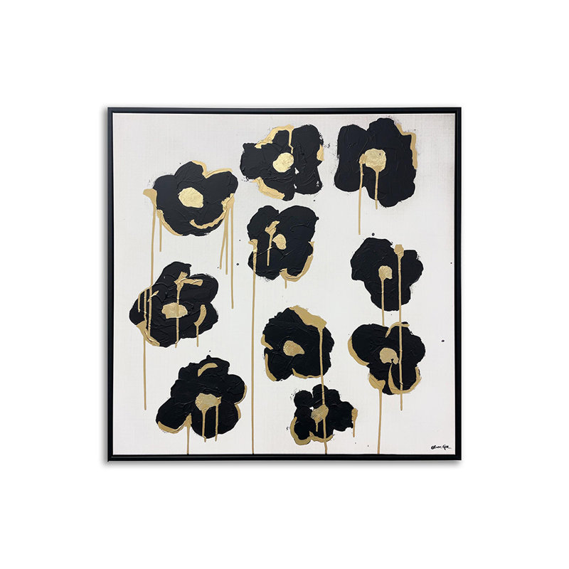 Gilded Camellias, 25" H x 25" W