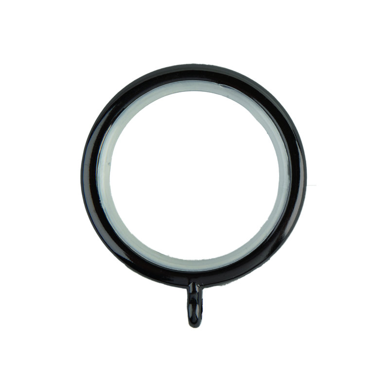 Martines Chrome 1.9cm Curtain Rings, 3.5cm H x 3.5cm W, Matte Black