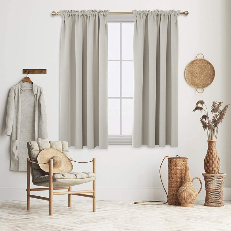 Peniste Room Darkening Curtain Pair, 52" W x 108" L, Light Beige