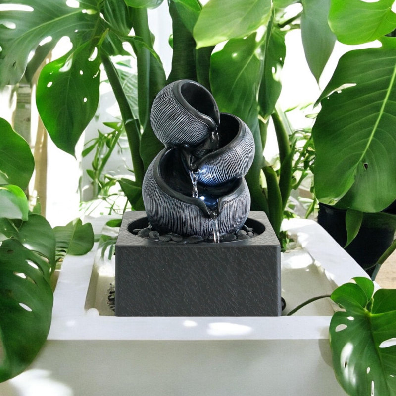 Clumm Weather Resistant Table Top Fountain with Light
