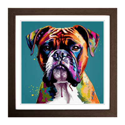 Boxer Dog Graphic Art No.2 - Framed Print