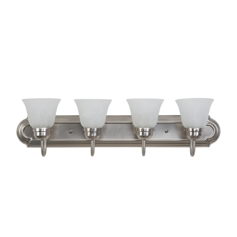 Éclairage pour salle de bain 4 lumières, Nickel satiné
