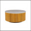 Table basse ronde en faux marbre blanc avec rangement naturel / faux marbre blanc Voir ci-dessous