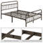 Metal Bed Frame with Vintage Headboard-435665686-419180860