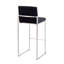 Tabouret de bar contemporain à haut dossier en acier inoxydable et velours noir - ensemble de 2