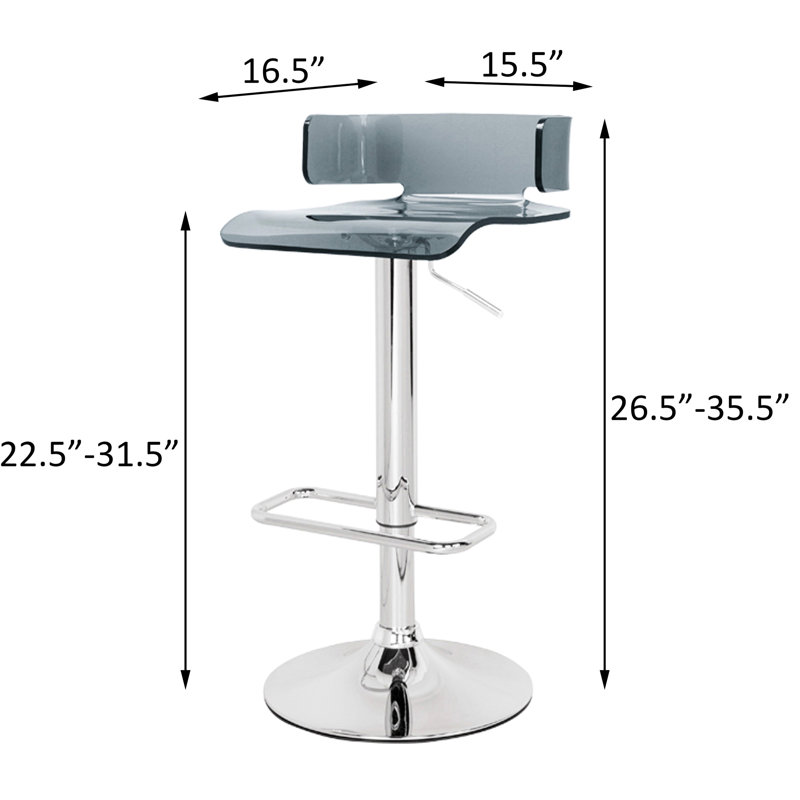 Tabouret réglable polyvalent avec revêtement gris et mécanisme pivotant à 360 degrés