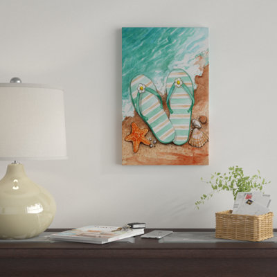 " Flip Flops On The Beach Plain " by Melinda Hipsher