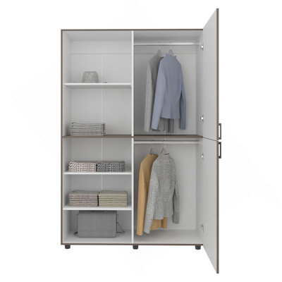 Armoire autoportante à une porte avec tige de suspension et tablettes intérieures Eco High
