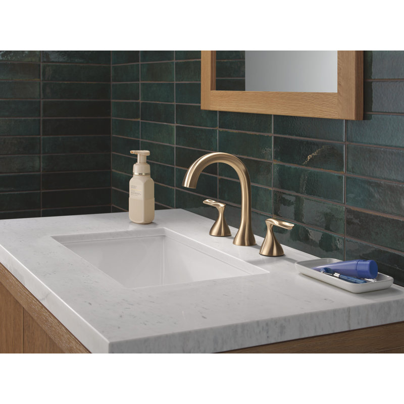 Two Handle Widespread Bathroom Faucet, Lumicoat Champagne Bronze
