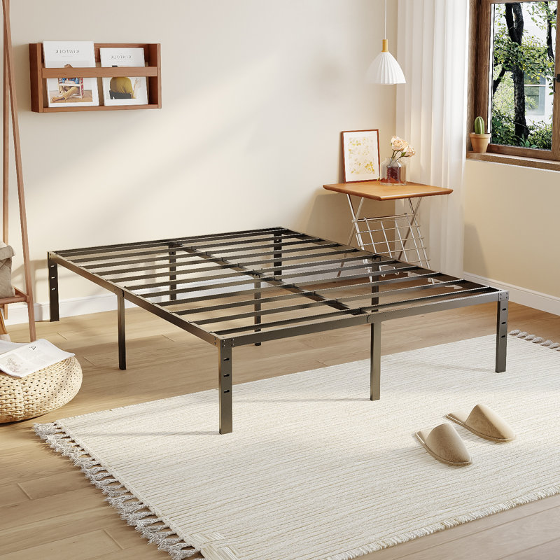 Structure de lit robuste, lit plateforme en métal sans sommier, Lit simple, 12"