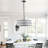 Modern Crystal Drum Chandelier, 6-light Pendant Lighting Fixture With Metal Frame For Living Room, Dining Room, And Bedroom -525324015