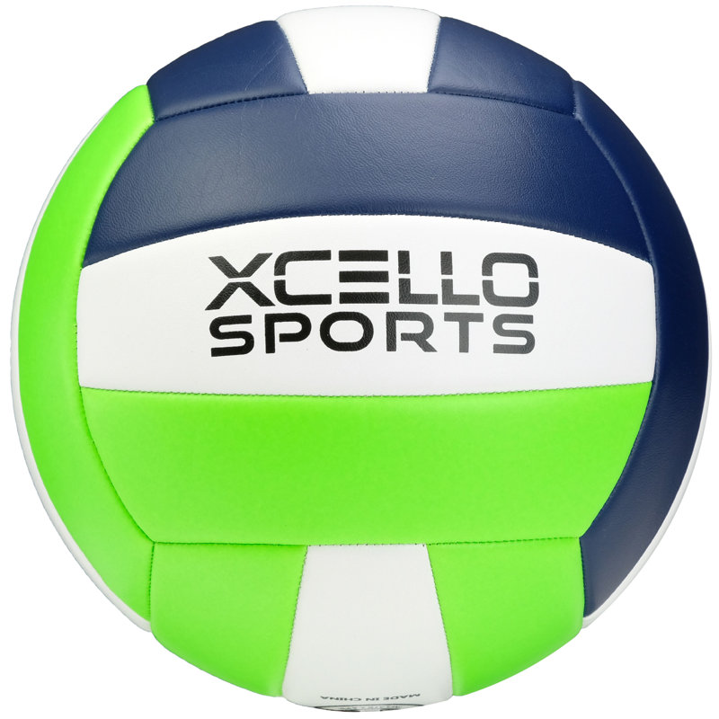 Graphiques Xcello Sports Volleyball avec pompe, Blanc / vert / orange
