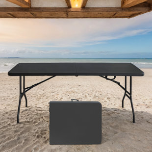 Table pliante portative 6/8 pi pour camping, intérieur et extérieur - Capacité de 135 kg, noir
