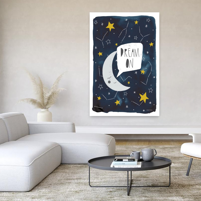 Dream On Moon 1 Piece Wrapped Canvas Wall Art, 152.4cm H x 101.6cm W