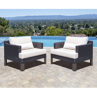 Chaise de patio avec coussins Sunbrella angelline Montecito