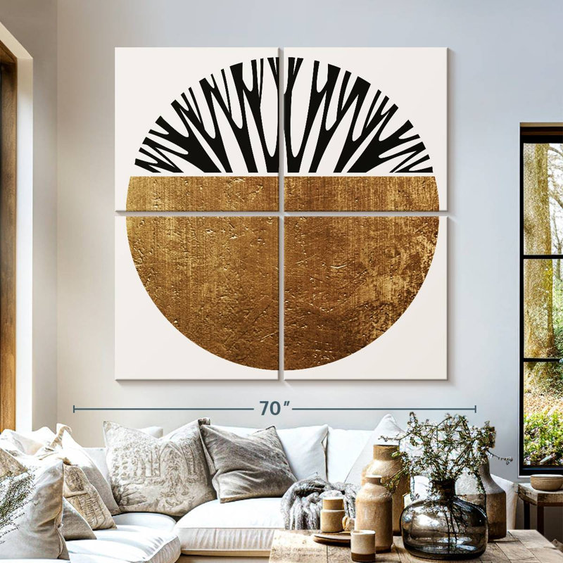 Abstractika - Gold, 57" H x 57" W