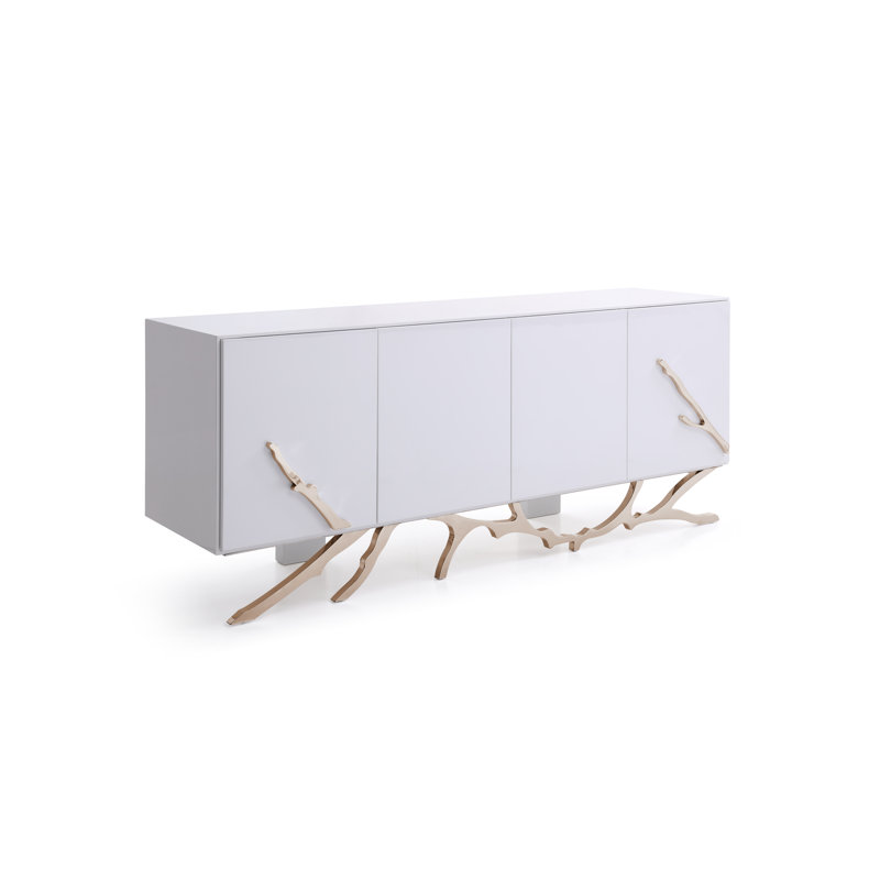 Anfriede 79'' Sideboard, White/Champagne Gold