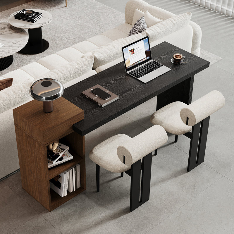 Canapé et console modernes et peu encombrants, bois aggloméré, conception à deux tons pour une utilisation polyvalente