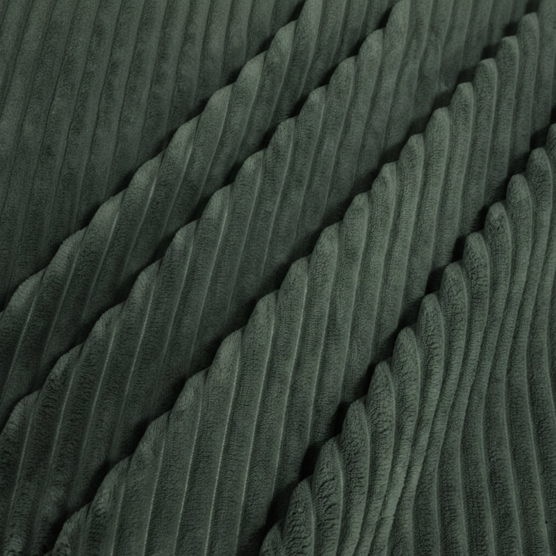 Corduroy Upholstery Full Compressed Ottoman, Dark Green
