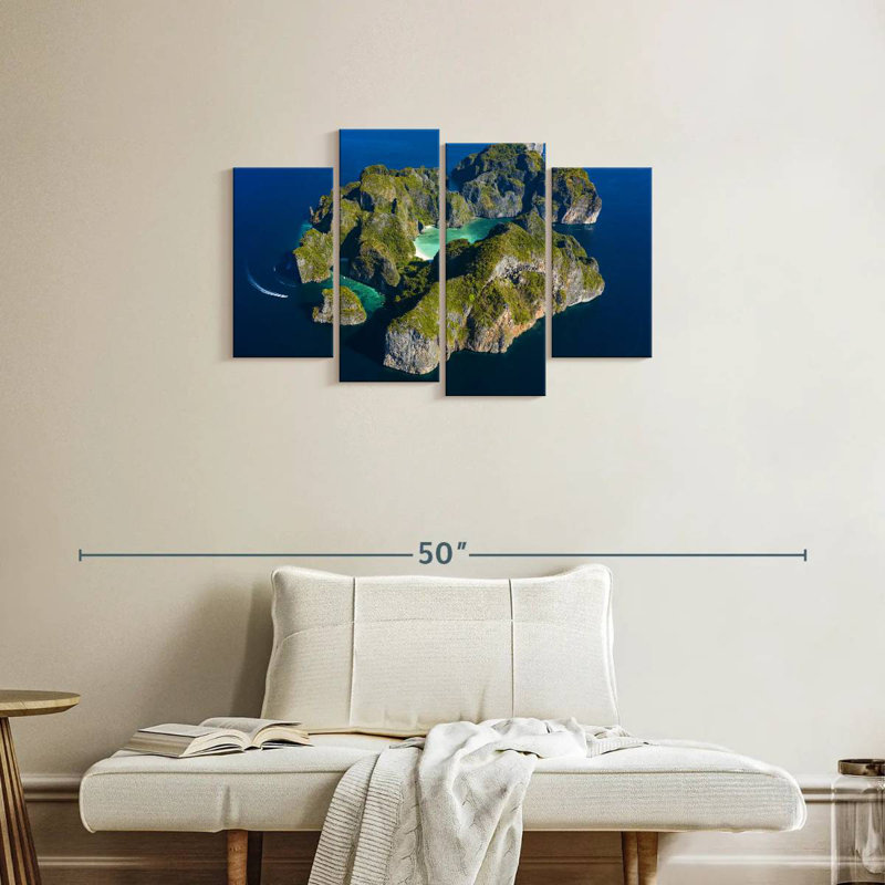 Gillard Koh Phi Phi Leh Aerial View, 22" H x 36" W