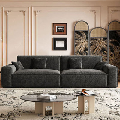 Canapé modulaire en chenille noire