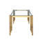 Table de salle à manger avec plateau en verre et cadre en métal