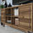 Modern Walnut TV Unit with Wall Shelf & Cabinet, 63.0 x 22.1 x 13.8 inches | 100% Melamine Coated Particle Board, Thickness: 0.7 inches | Multiple Shelves, Wall-Mountable, Stylish Geometric Design for Living Room & Entertainment Spaces-708926859