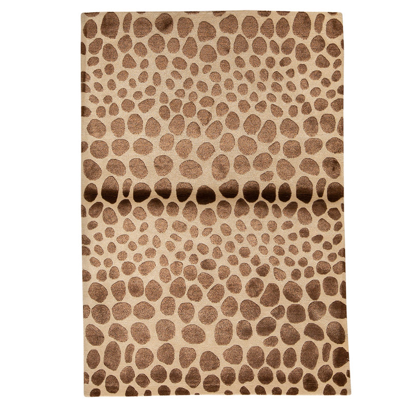 Tapis brun / noir / beige noué à la main de haute qualité