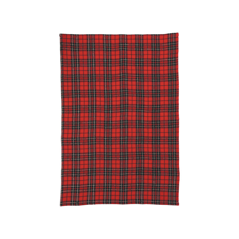 Serviette de cuisine tissée rouge et noire