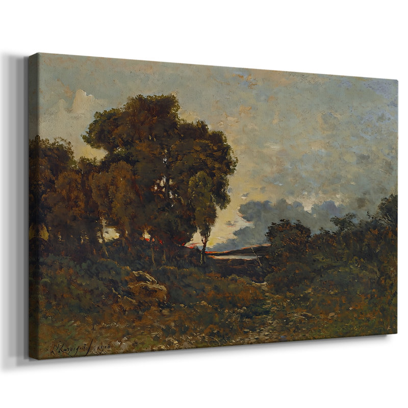 Wooded Landscape under a Cloudy Sky-Henri Harpignies-Gallery Wrapped Canvas-1900, 24 x 36