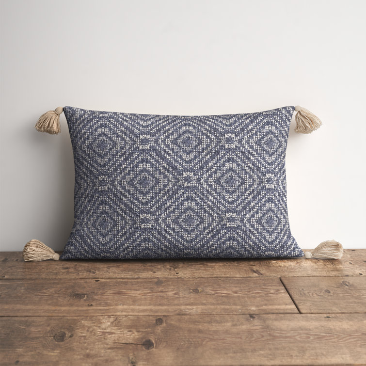 Bayeux Tribal Diamond Rectangular Cotton Pillow Cover Kelly Clarkson Home Fill Material: Polyester/Polyfill, Color: Blue