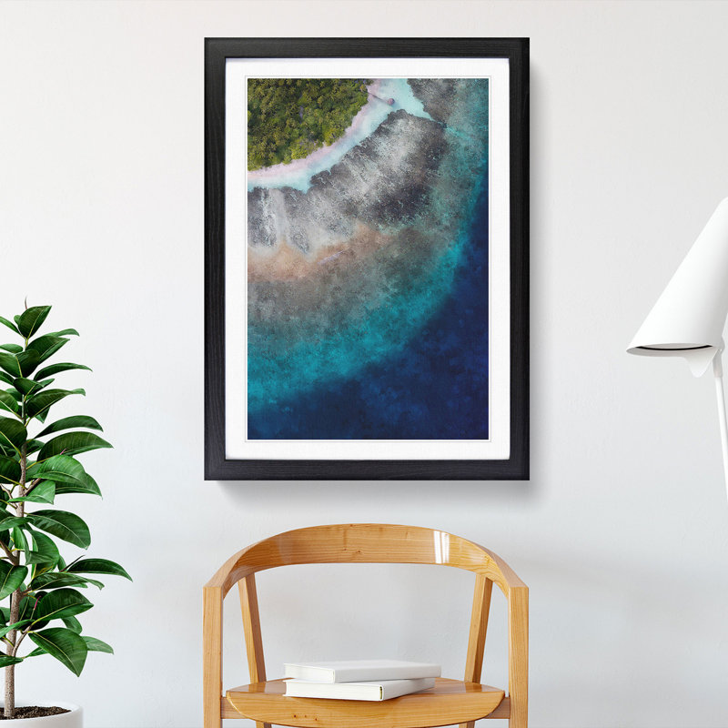 Adugovaa Magu in Kihaadhoo Maldives - Picture Frame Painting Print, 63cm H x 45cm W x 2cm D, Black Framed