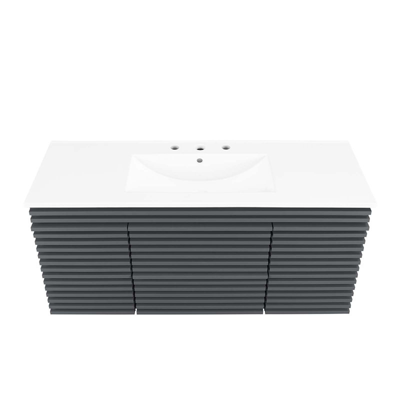 Meuble-lavabo mural 48 po Modway Render, Blanc, gris